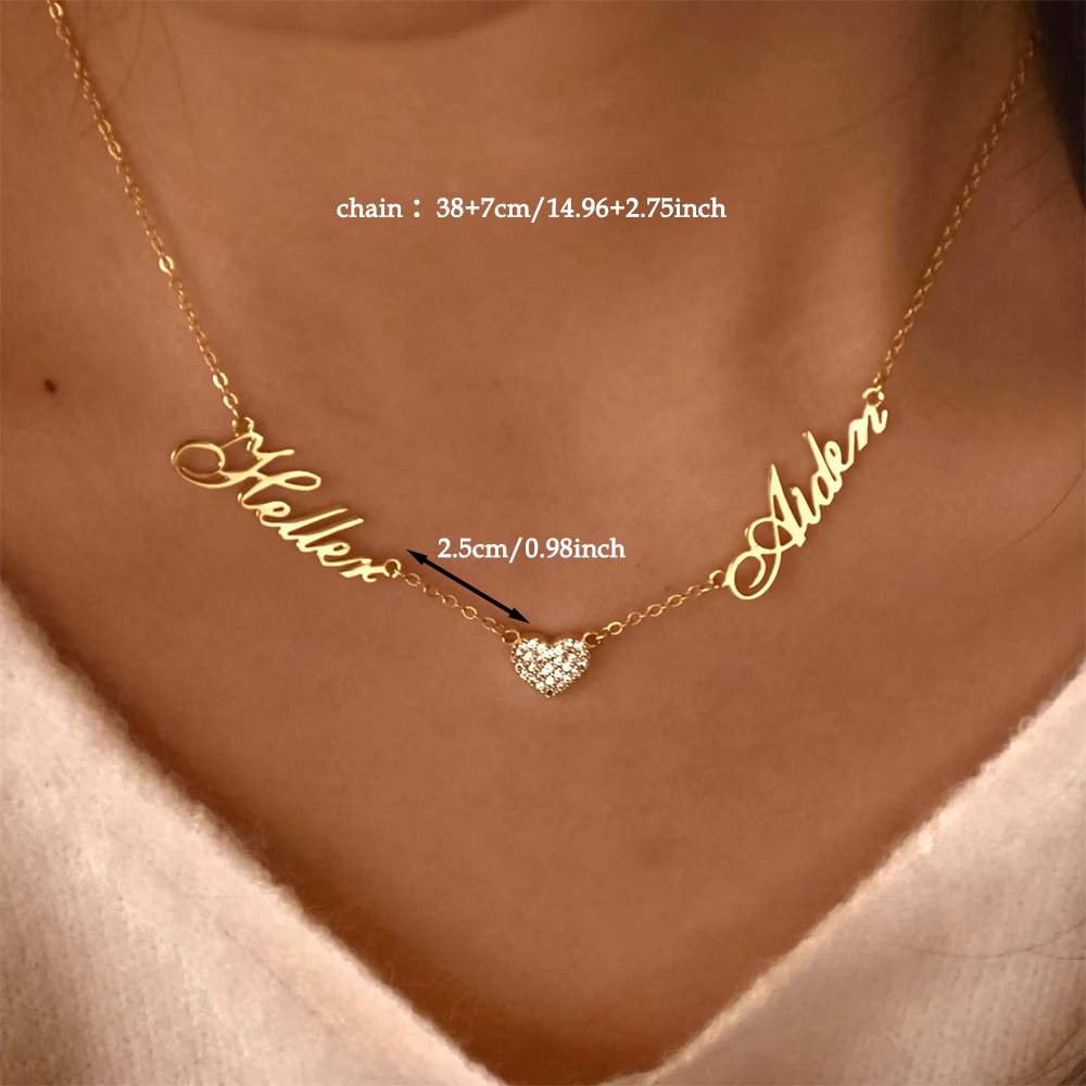 Custom Two Name Necklace For W - Women Fashion Names recension och pris