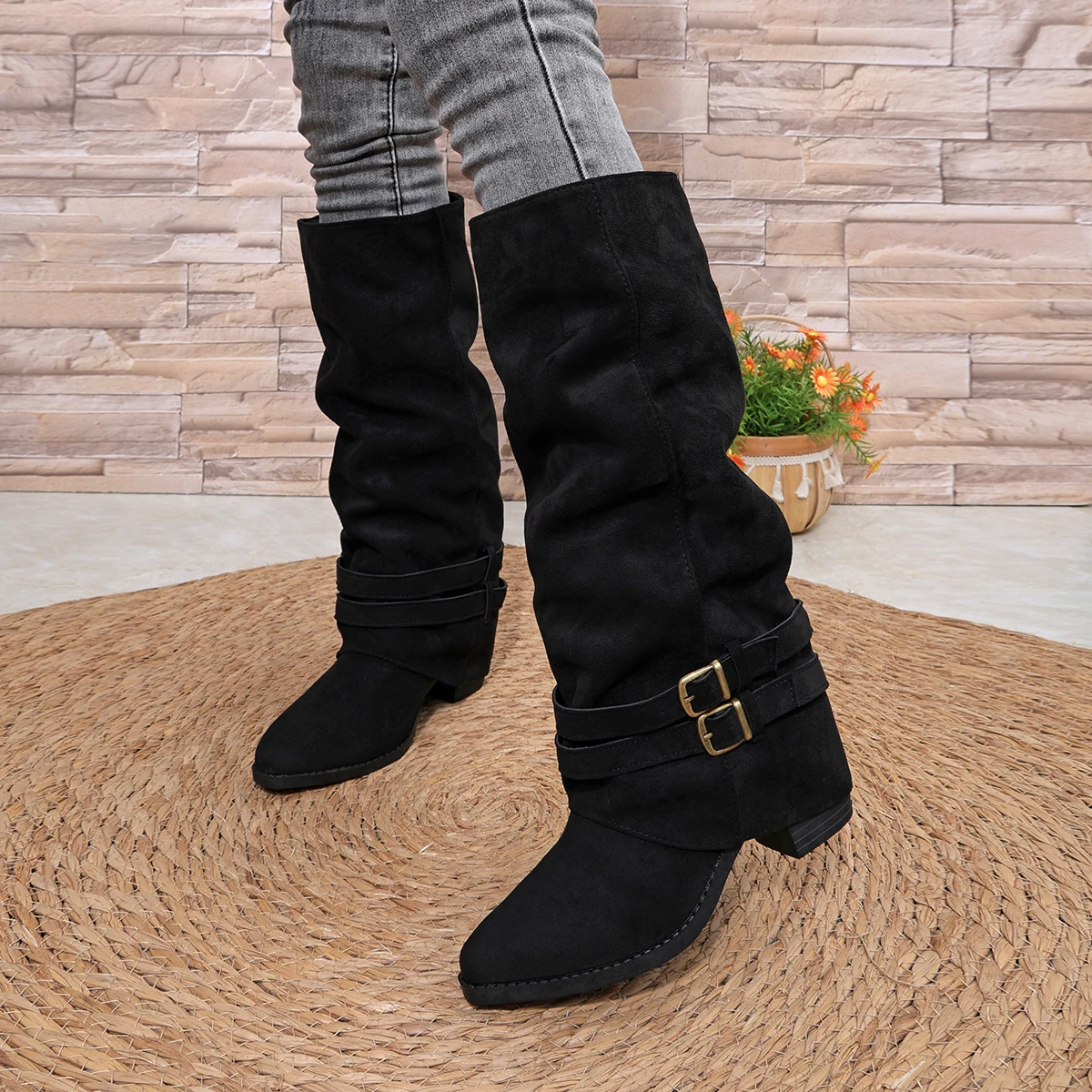 Spring Autumn New Retro Round  - Women'S Fashion Knee High Boots recension och pris