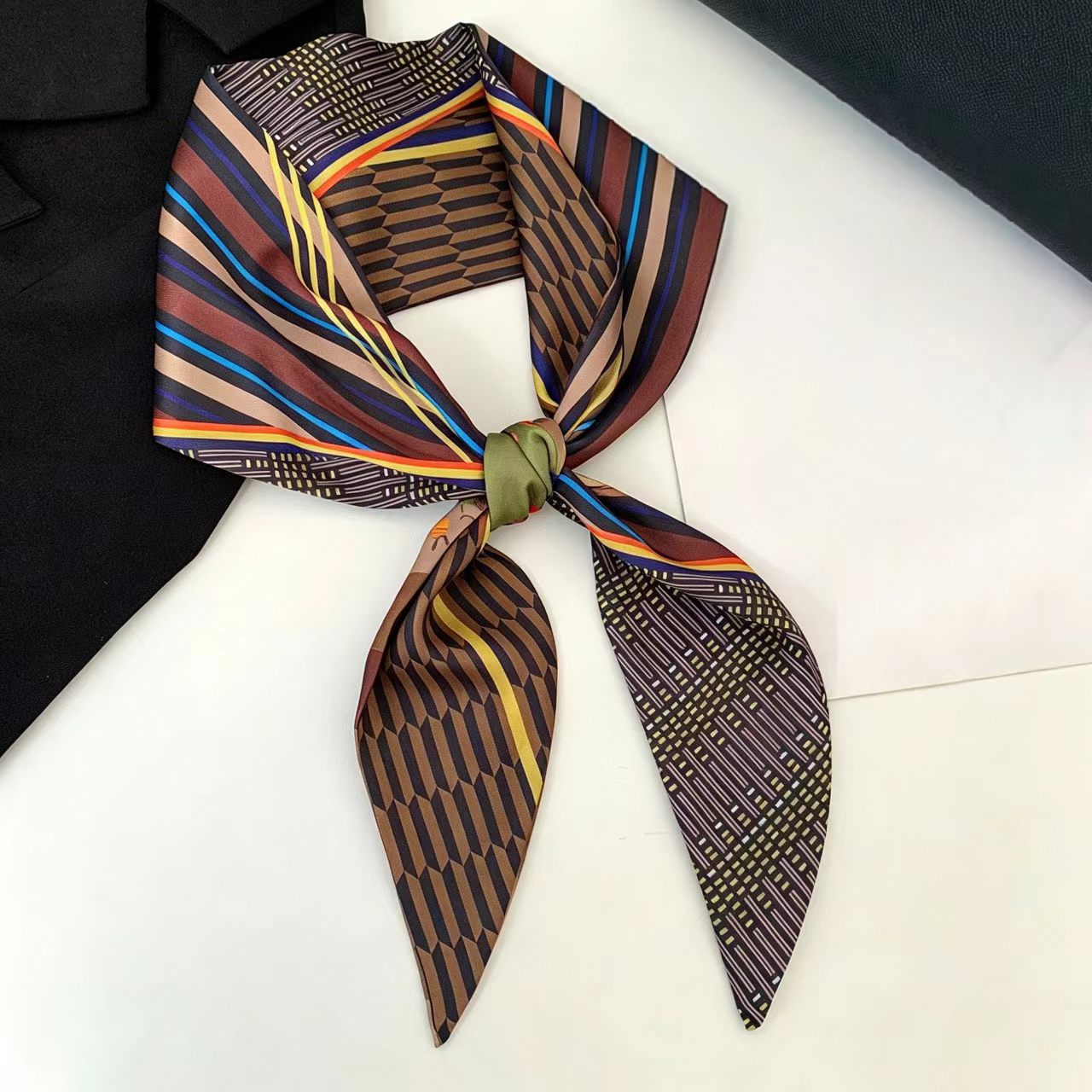 Luxury Print Long Hair Ribbon  - Women Fashion Necktie recension och pris