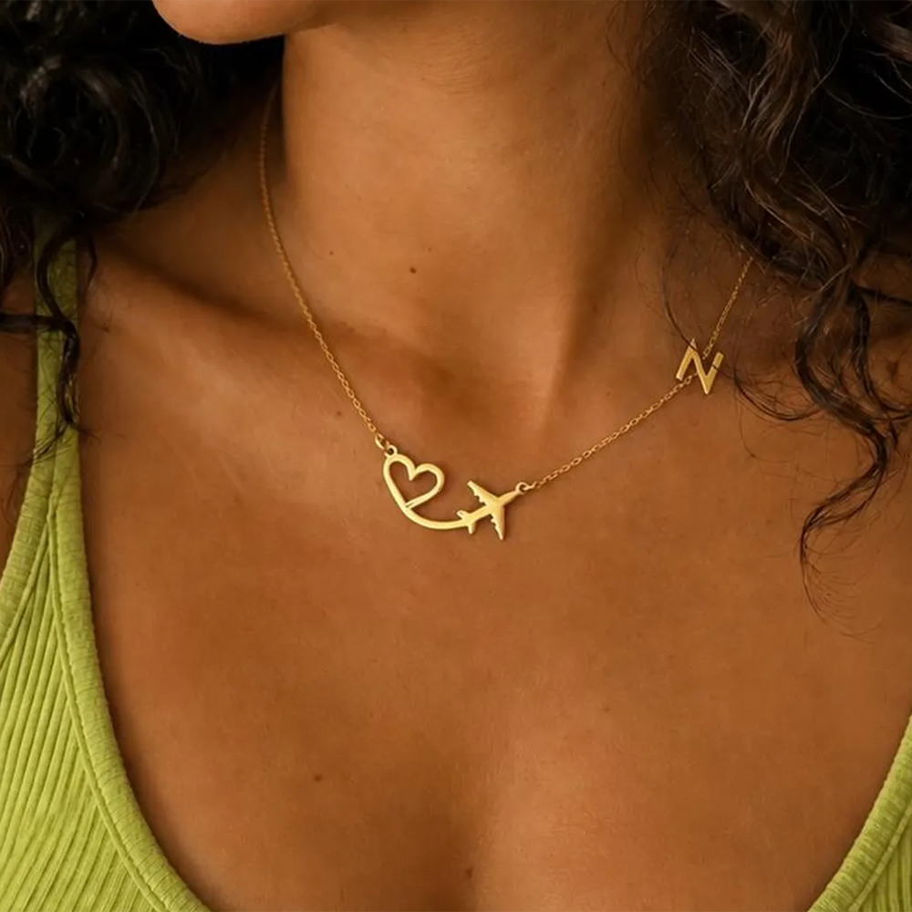 Personalized Heart Airplane In - Women Fashion Names recension och pris