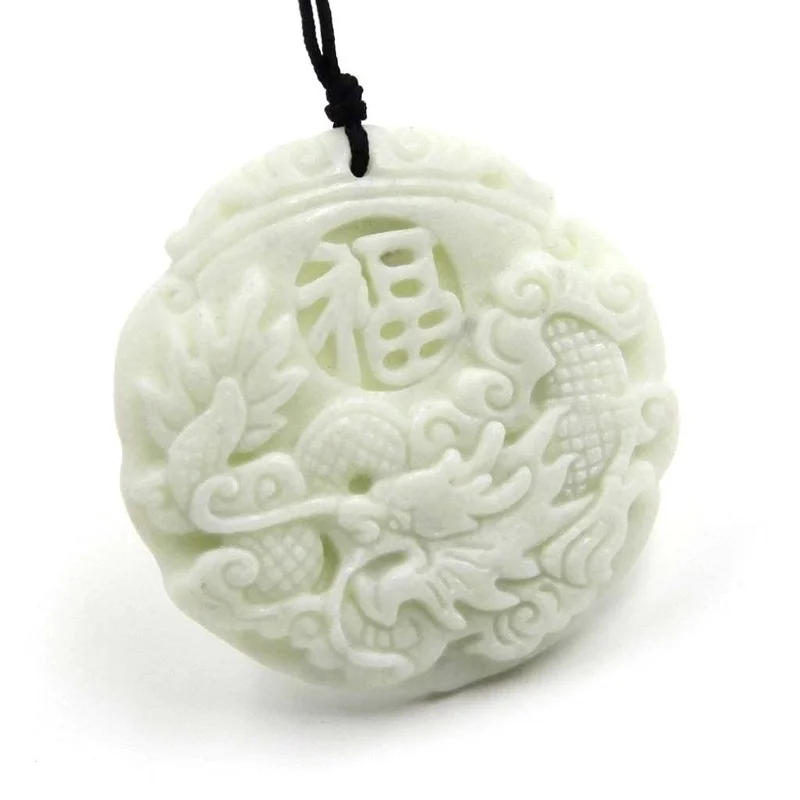 Natural White jade Dragon Phoe - Women'S Fashion Jewellery recension och pris