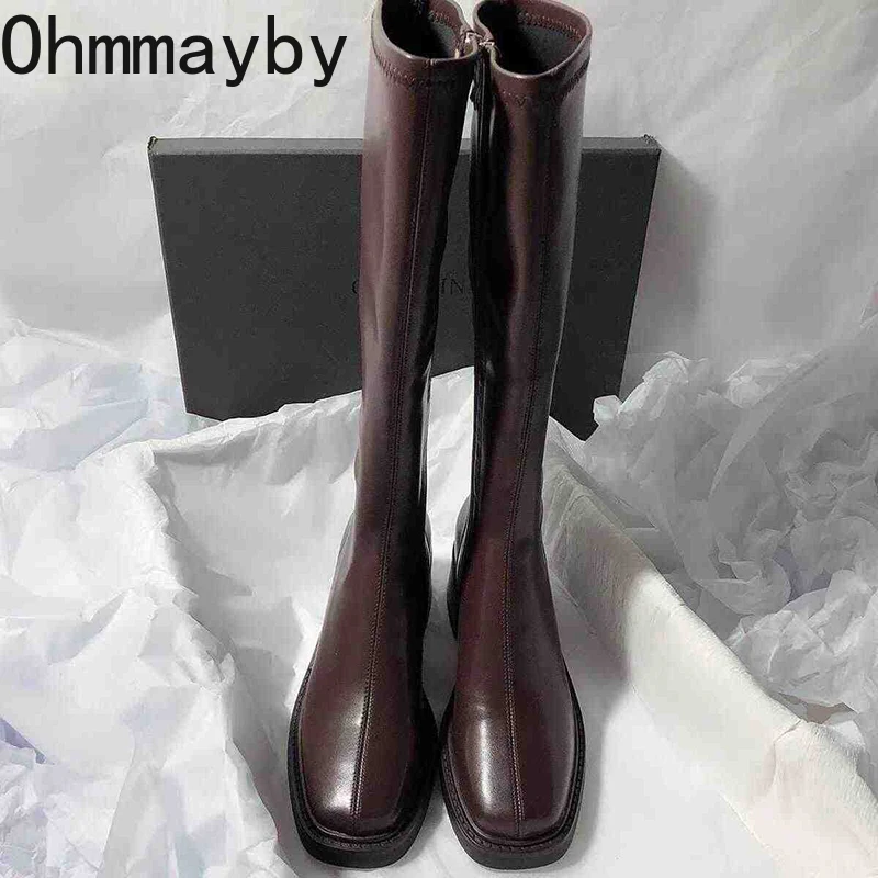 Vintage Thick Heel Women Knee  - Women'S Fashion Korea recension och pris