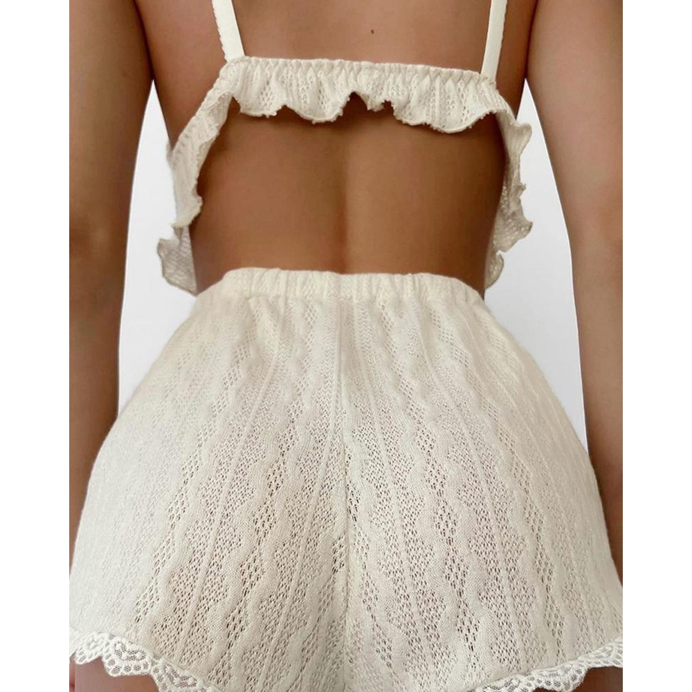 Lace Trim Ruffle Hem Cable Tex - Lace Trim Cami recension och pris