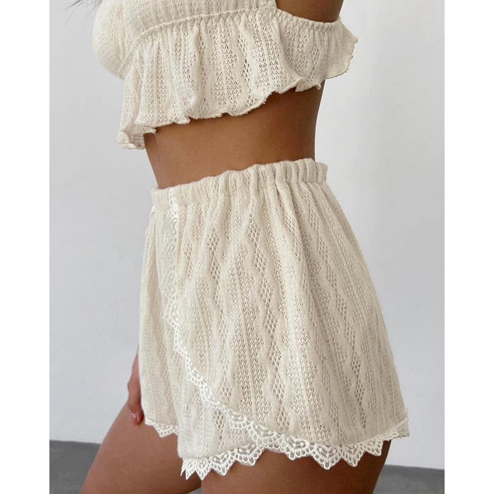 Lace Trim Ruffle Hem Cable Tex - Lace Trim Cami recension och pris