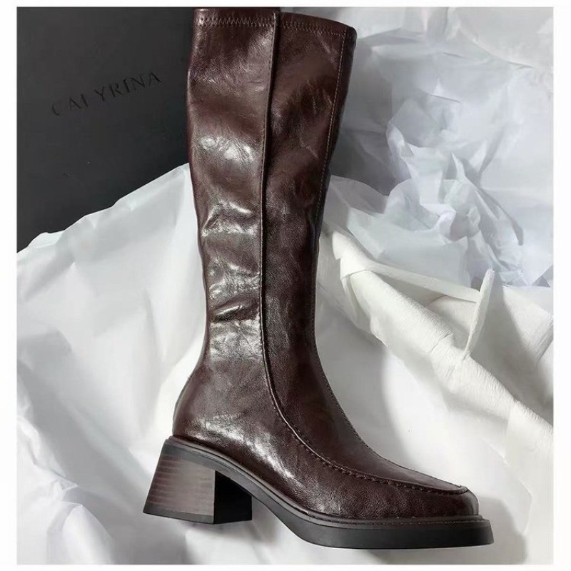 Round-toe Thick-soled Long Boo - Women'S Fashion Knee High Boots recension och pris