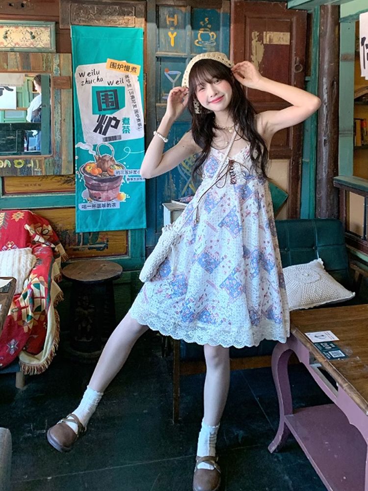 Summer Vintage Cami Dress Set  - Lace Trim Cami recension och pris