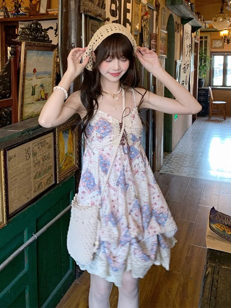 Summer Vintage Cami Dress Set  - Lace Trim Cami recension och pris