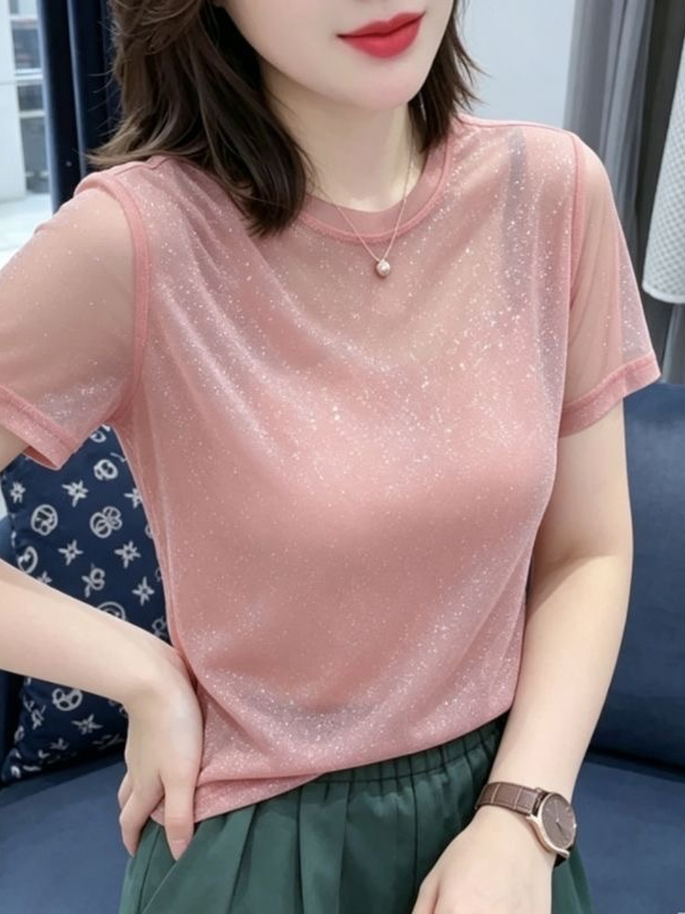Shiny Sequin Elastic Net Sleev - Women Fashion Over The Years recension och pris