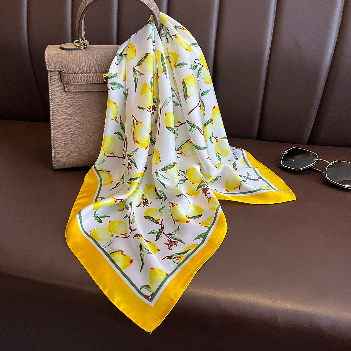 2025 New Yellow Lemon Print Sq - Women Fashion Necktie recension och pris
