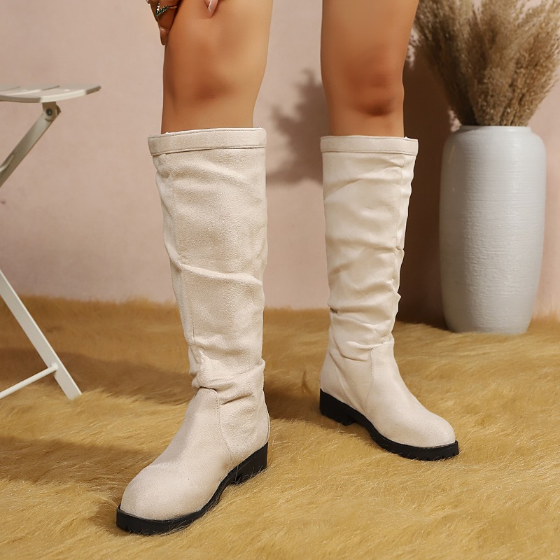 Spring Autumn Fashion Pleated  - Women'S Fashion Knee High Boots recension och pris